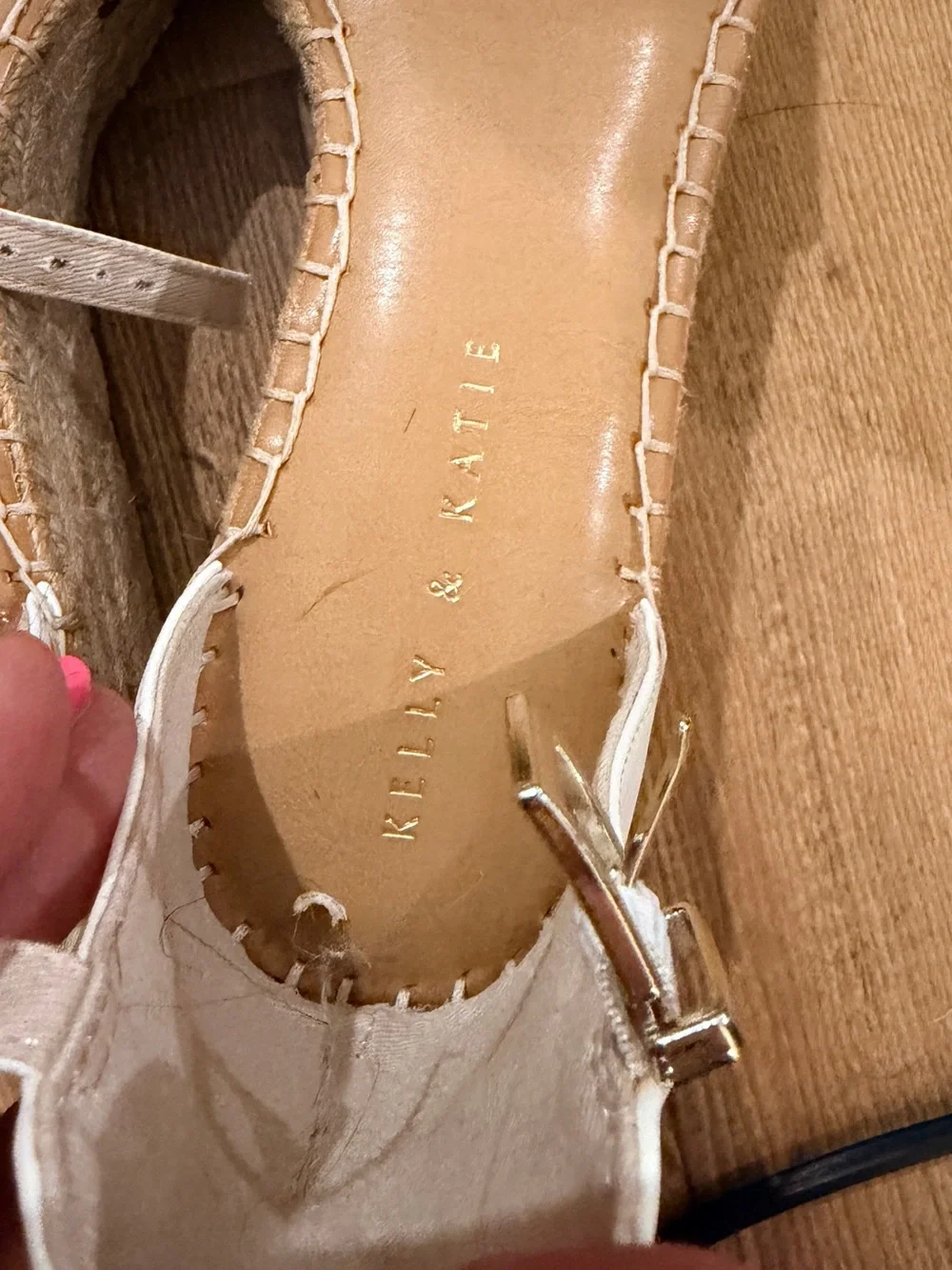 ✨✨Never Warn✨✨Wedge Espadrille Sandals in Cream with Ankle Strap
